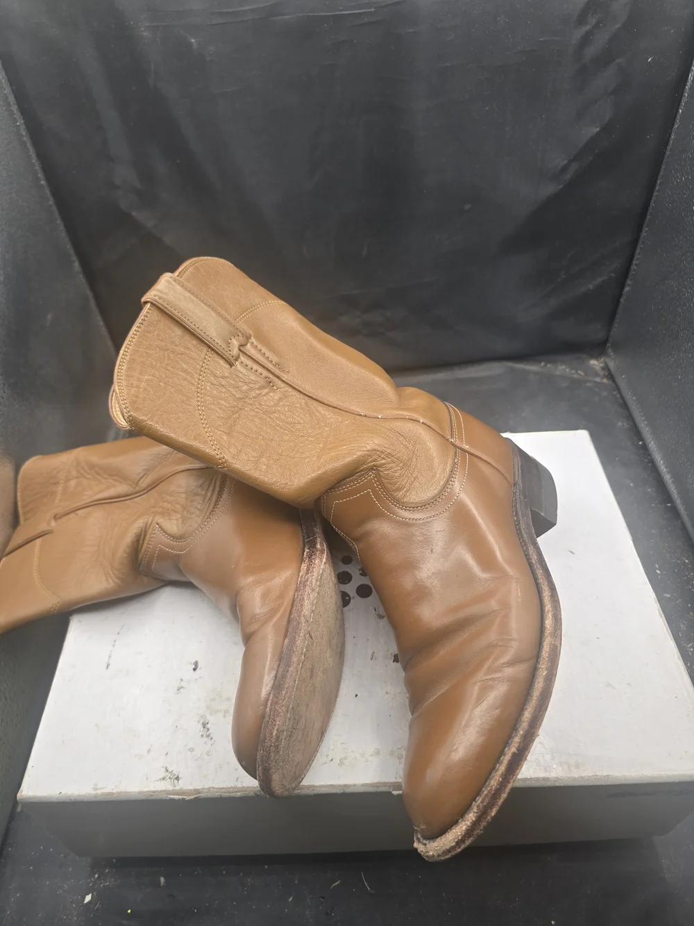 Justin Boots‎ Brown Leather Ankle Cowboy Booties
